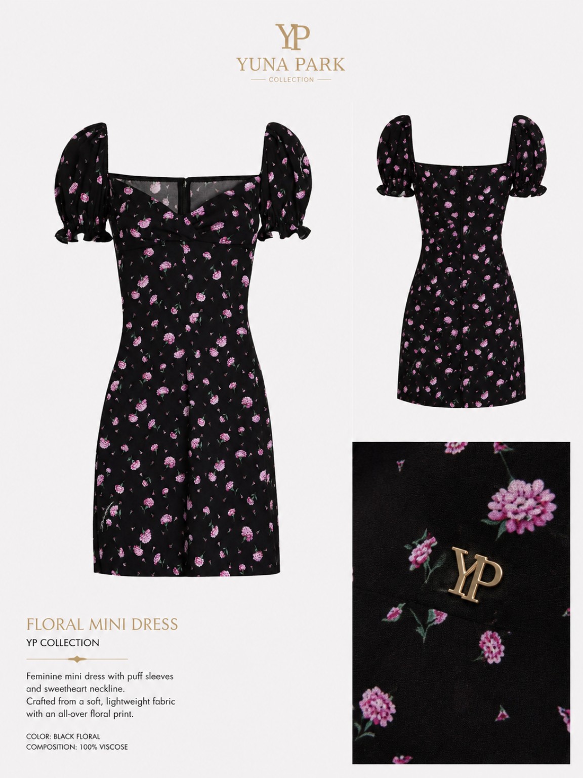 Floral mini dress product sheet