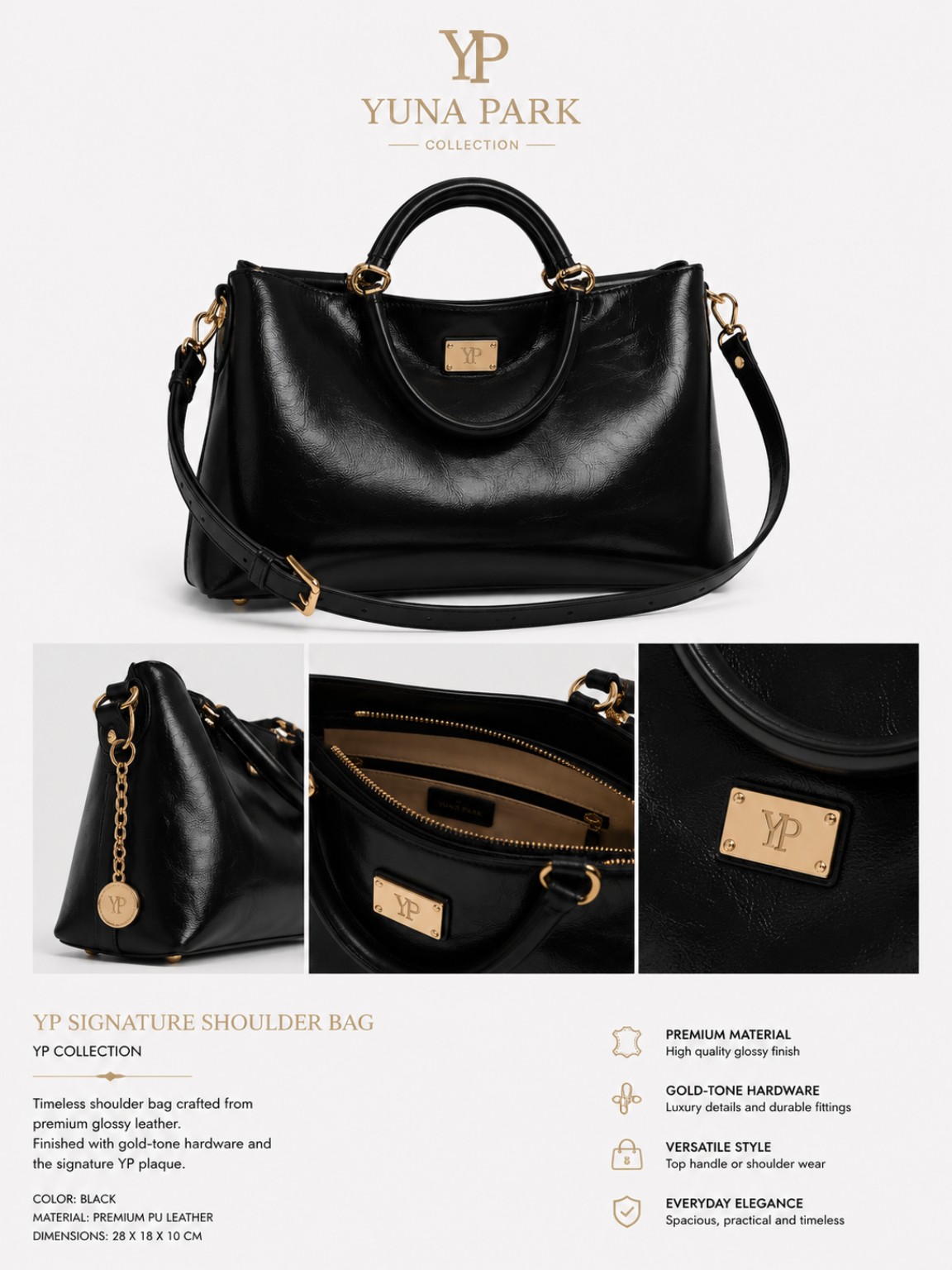 Signature shoulder bag product sheet